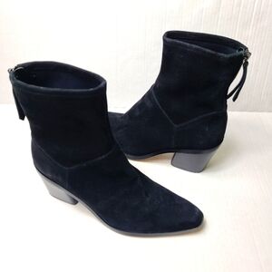 NWOT 27 EDIT Berkley black suede leather booties